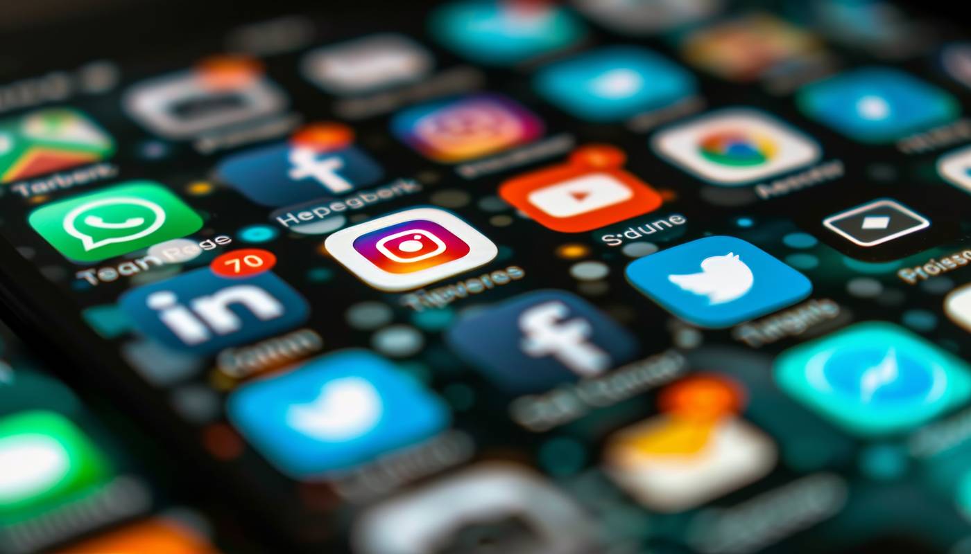 A phone screen full of app icons